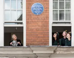 Patricia Routledge and members of the Women's Voluntary Services at the Stella Reading Blue Plaque.
